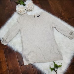 Gap grey bow embellished sweater blouse